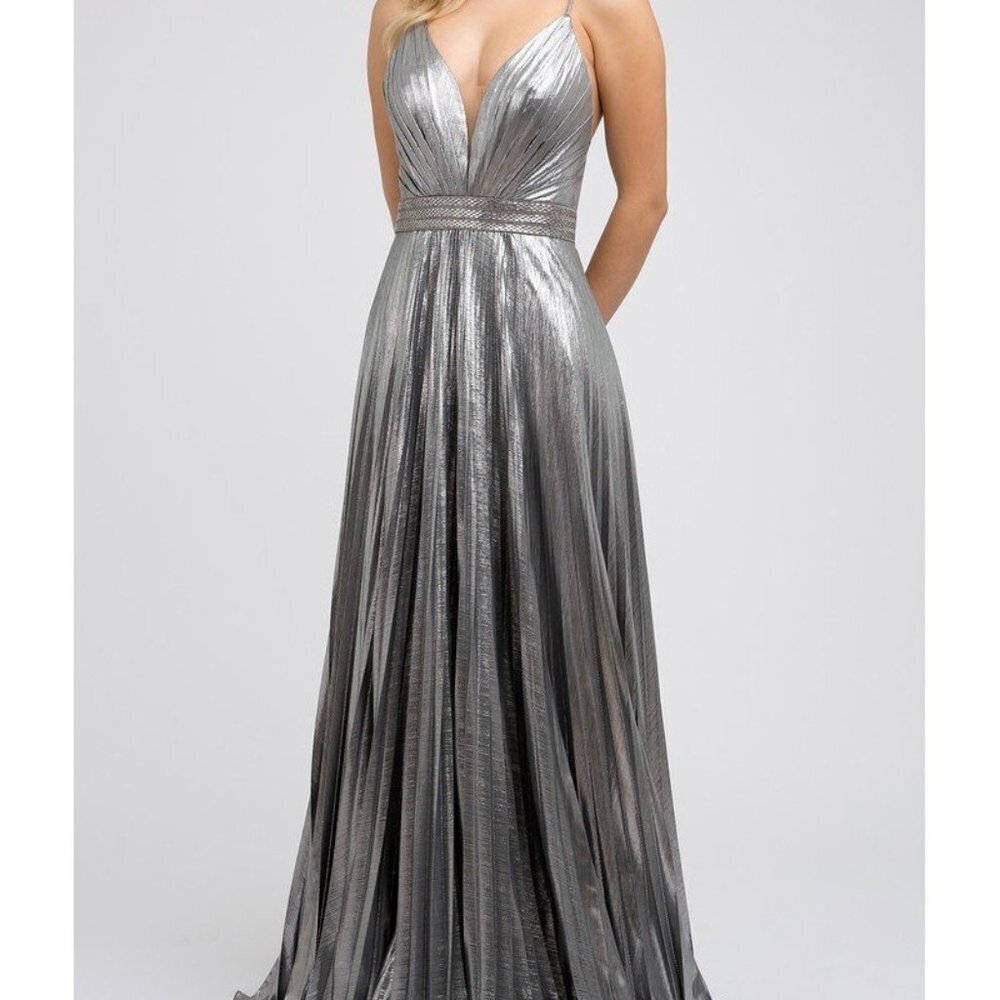 N/A Charcoal Silver Gray Evening Wedding Dress JT226 - Picture 3 of 10